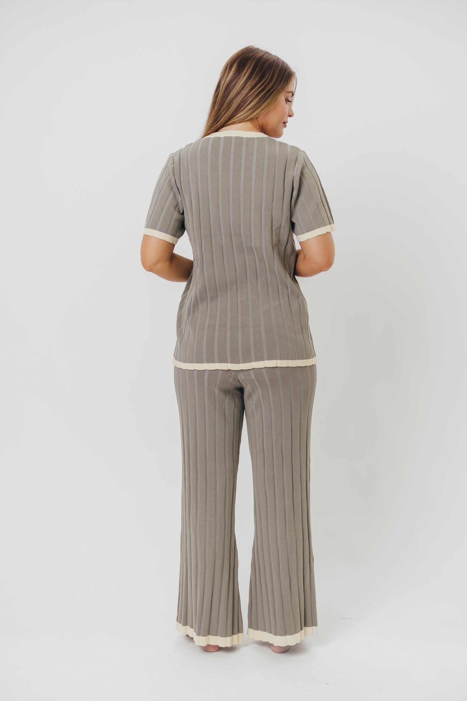 Adele Ribbed Knit Top and Pants Set in Dusty Olive *Final-Sale* - Image 7