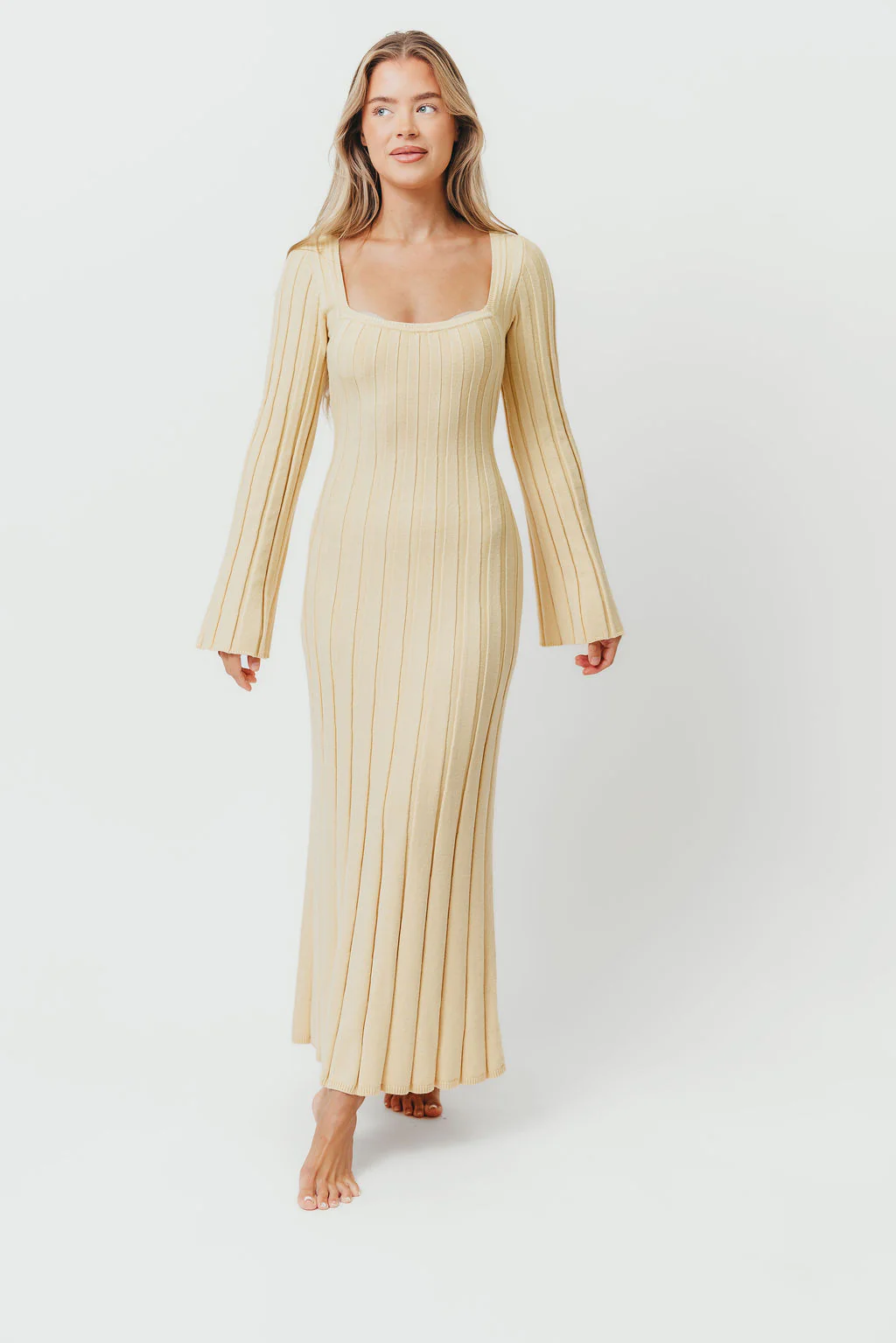 Rowan Square Neck Maxi Dress in Buttercream *Final Sale*