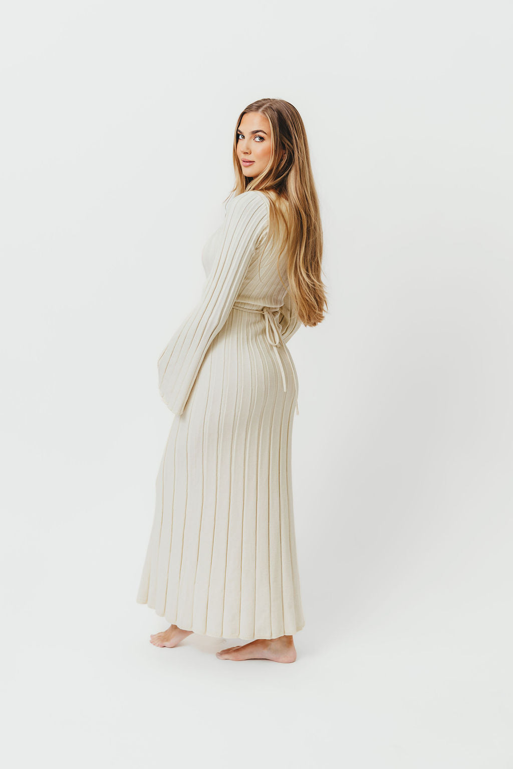 Rowan Square Neck Maxi Dress in Cream - Image 6
