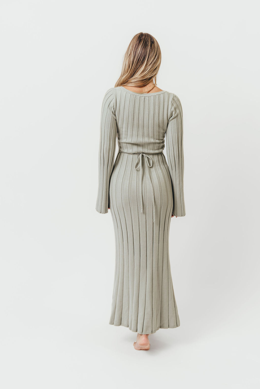 Rowan Square Neck Maxi Dress in Green - Image 9