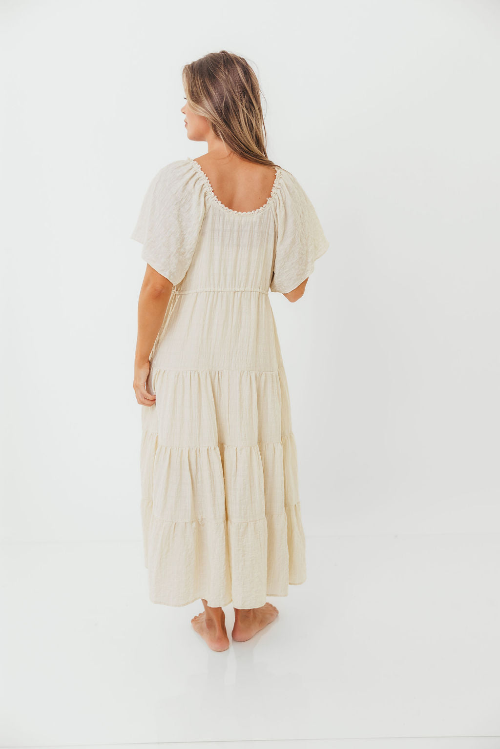 Rumi Woven Sweetheart Maxi Dress in Natural - Bump Friendly - Detachable Liner - Image 24