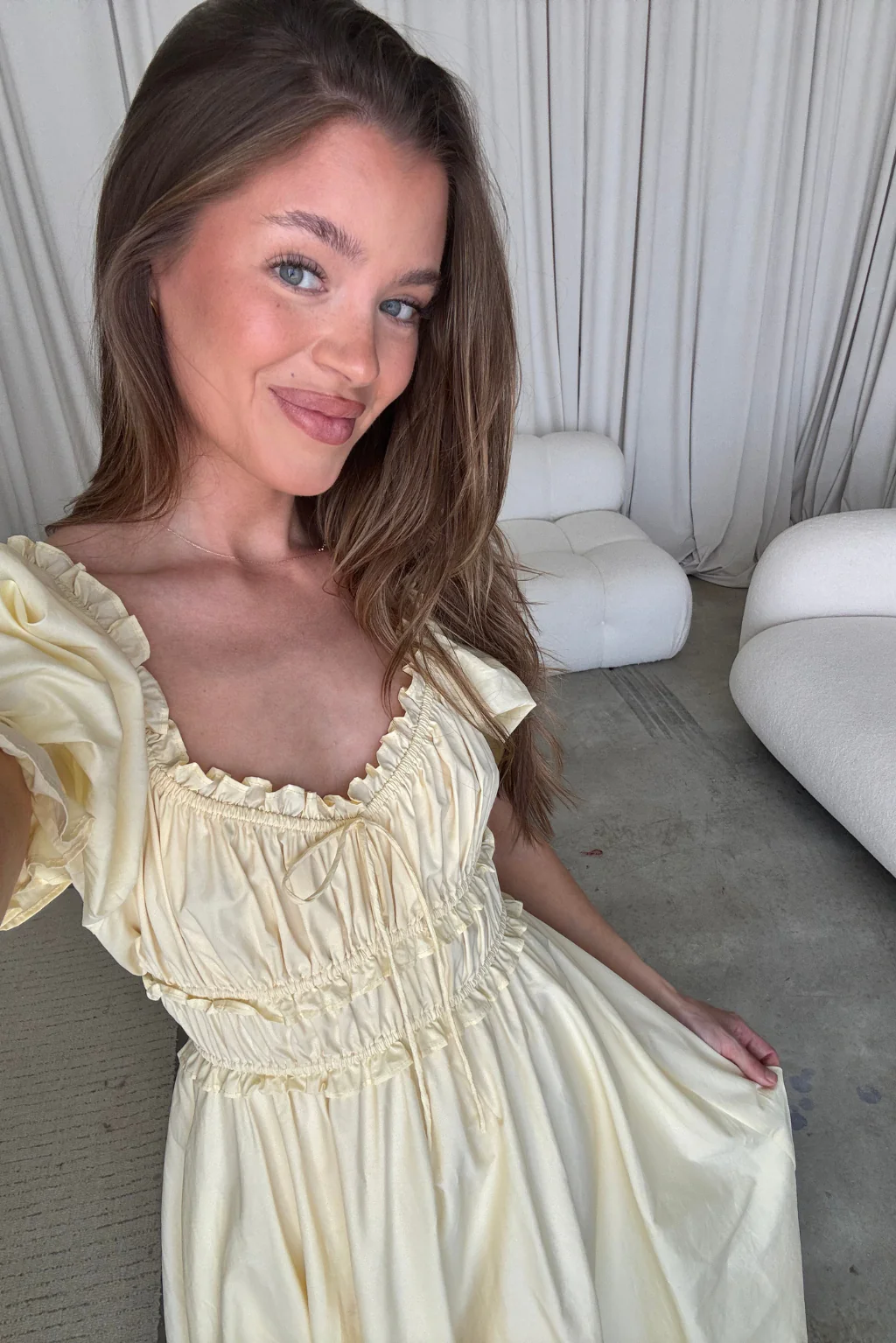 Sydnee Cotton Maxi Dress in Butter Yellow - Bump Friendly - Image 11