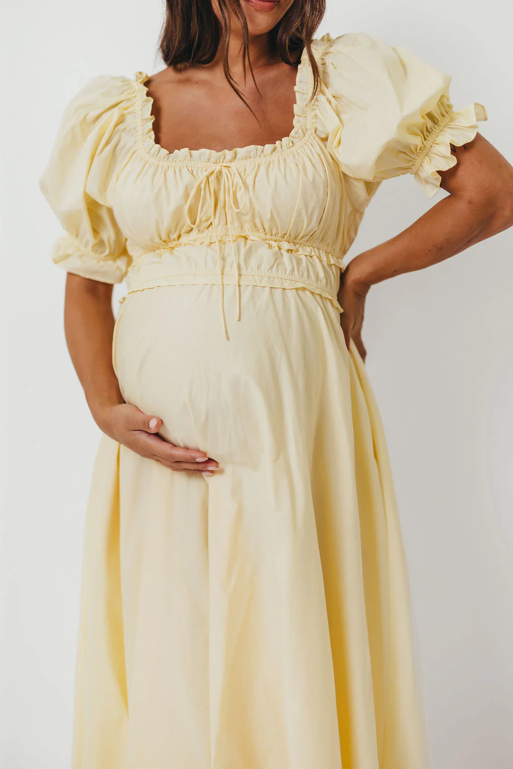 Sydnee Cotton Maxi Dress in Butter Yellow - Bump Friendly - Image 15