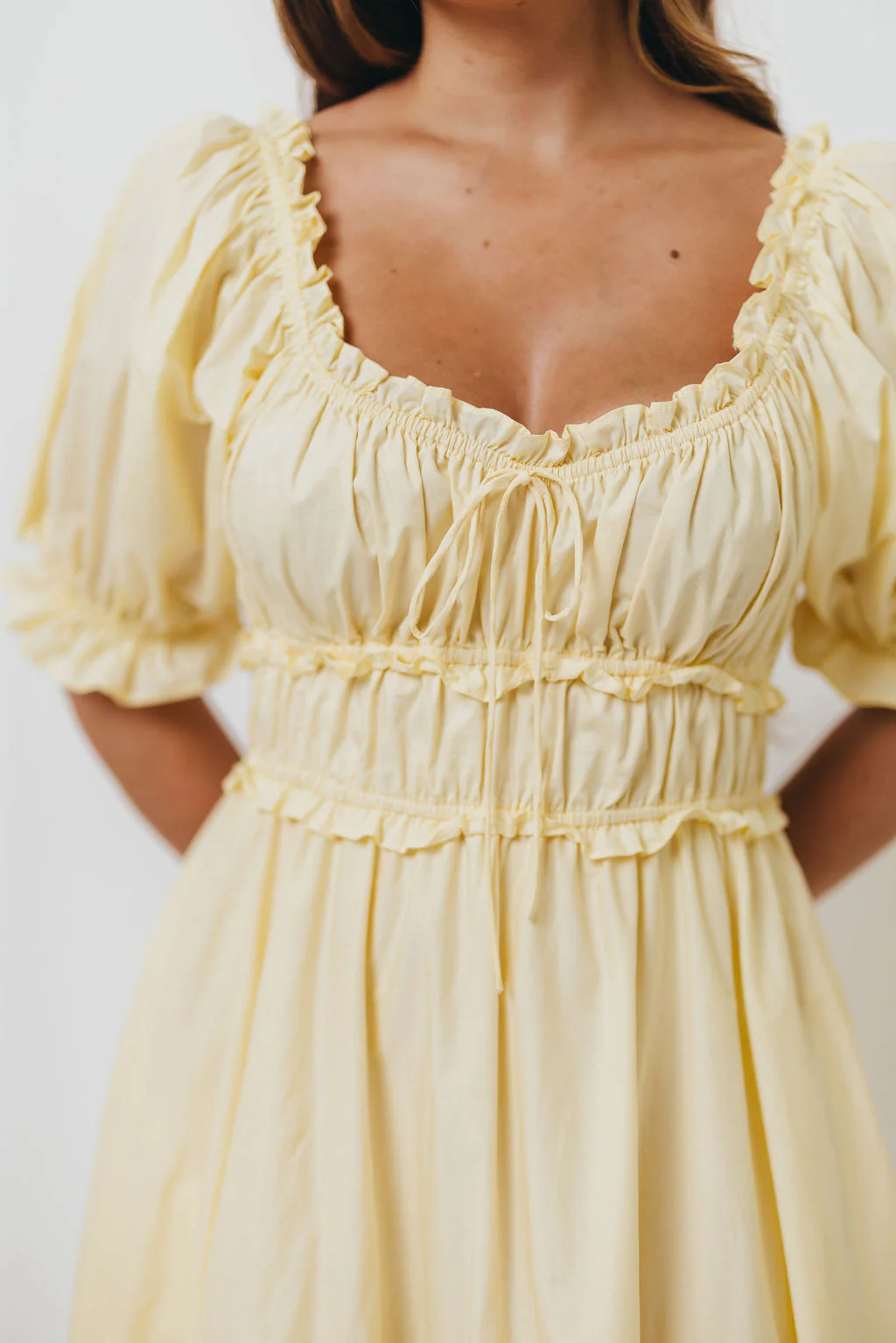 Sydnee Cotton Maxi Dress in Butter Yellow - Bump Friendly - Image 22