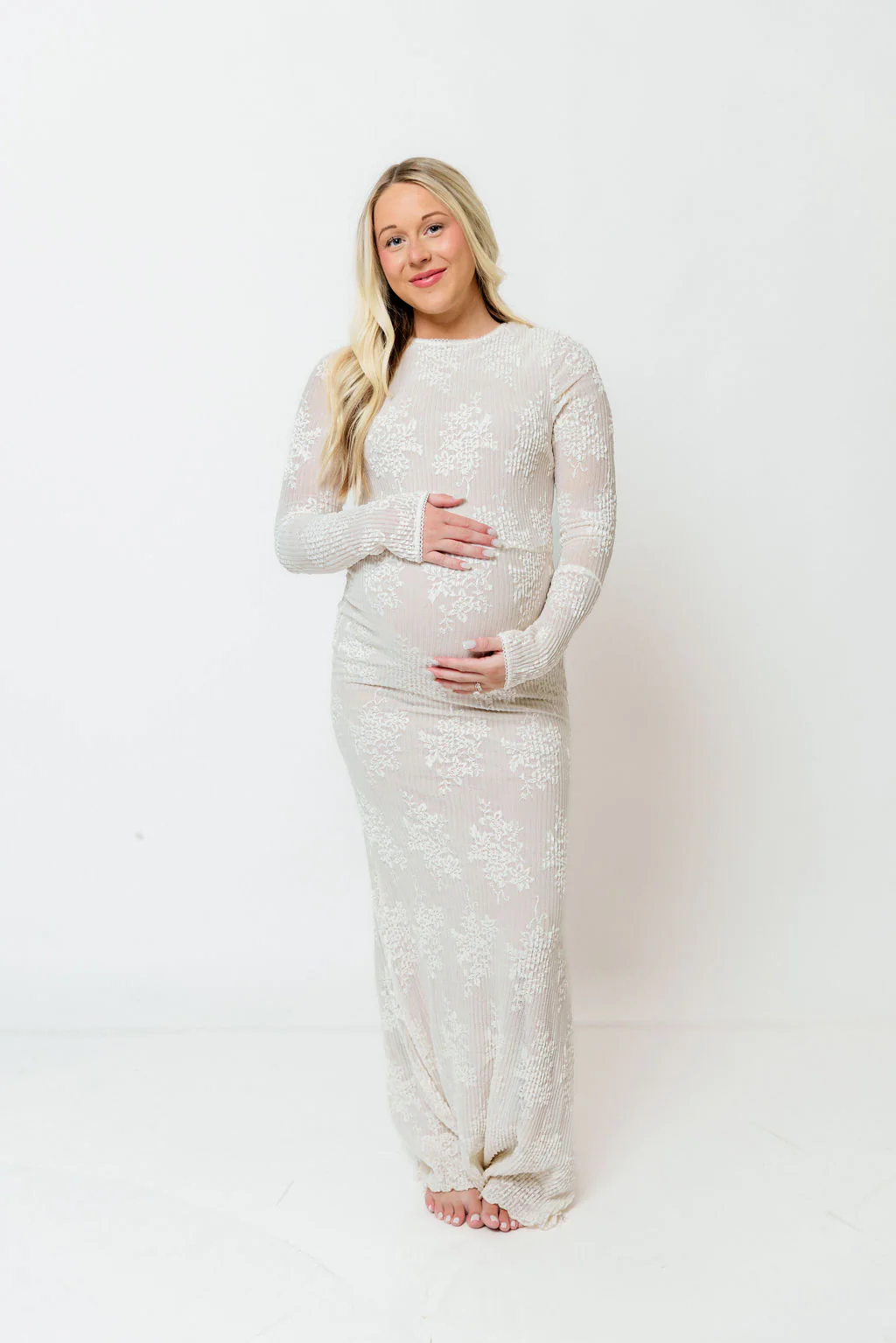Seraphine Lace Maxi Dress in Ivory - Bump Friendly & Inclusive Sizing (Size Up for Bump) - Image 22