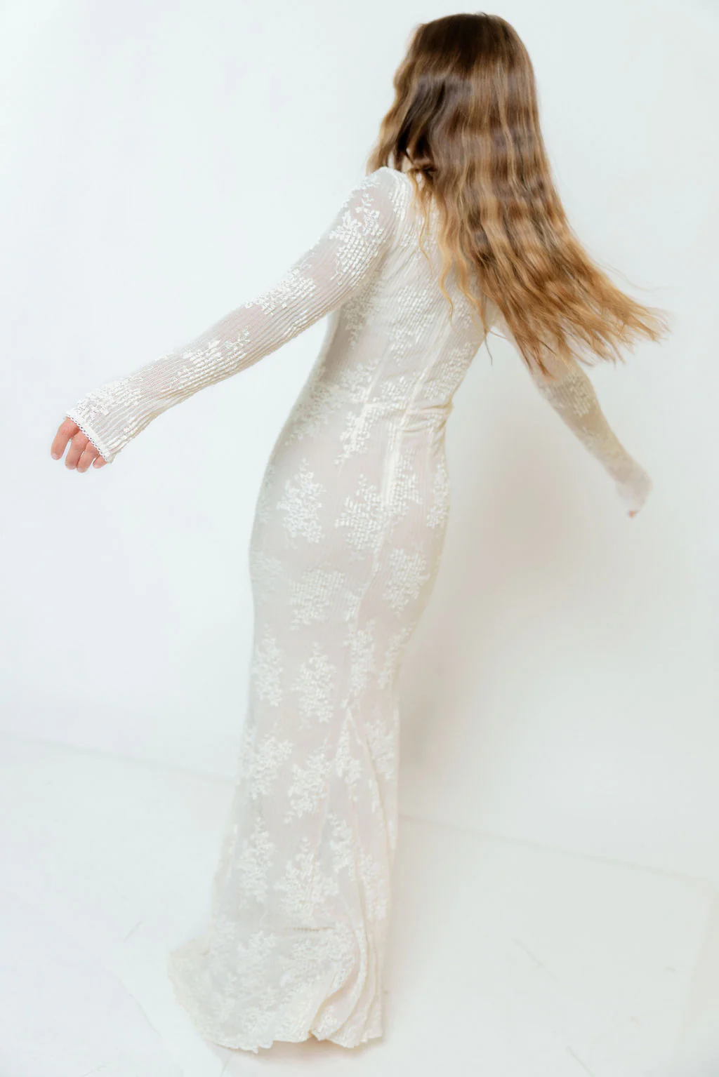 Seraphine Lace Maxi Dress in Ivory - Bump Friendly & Inclusive Sizing (Size Up for Bump) - Image 6