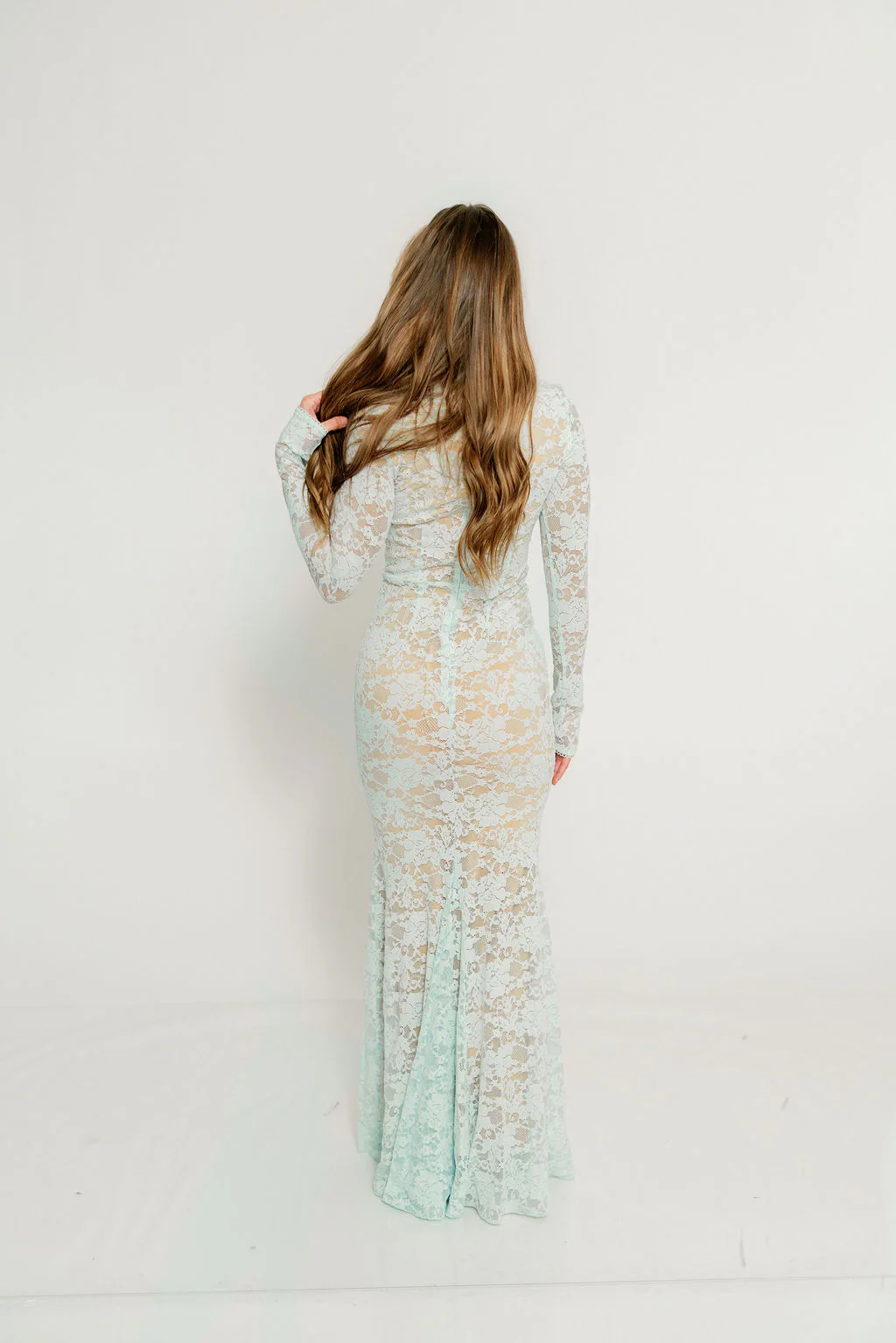 Seraphine Lace Maxi Dress in Pale Blue - Bump Friendly (Size Up for Bump) - Image 24