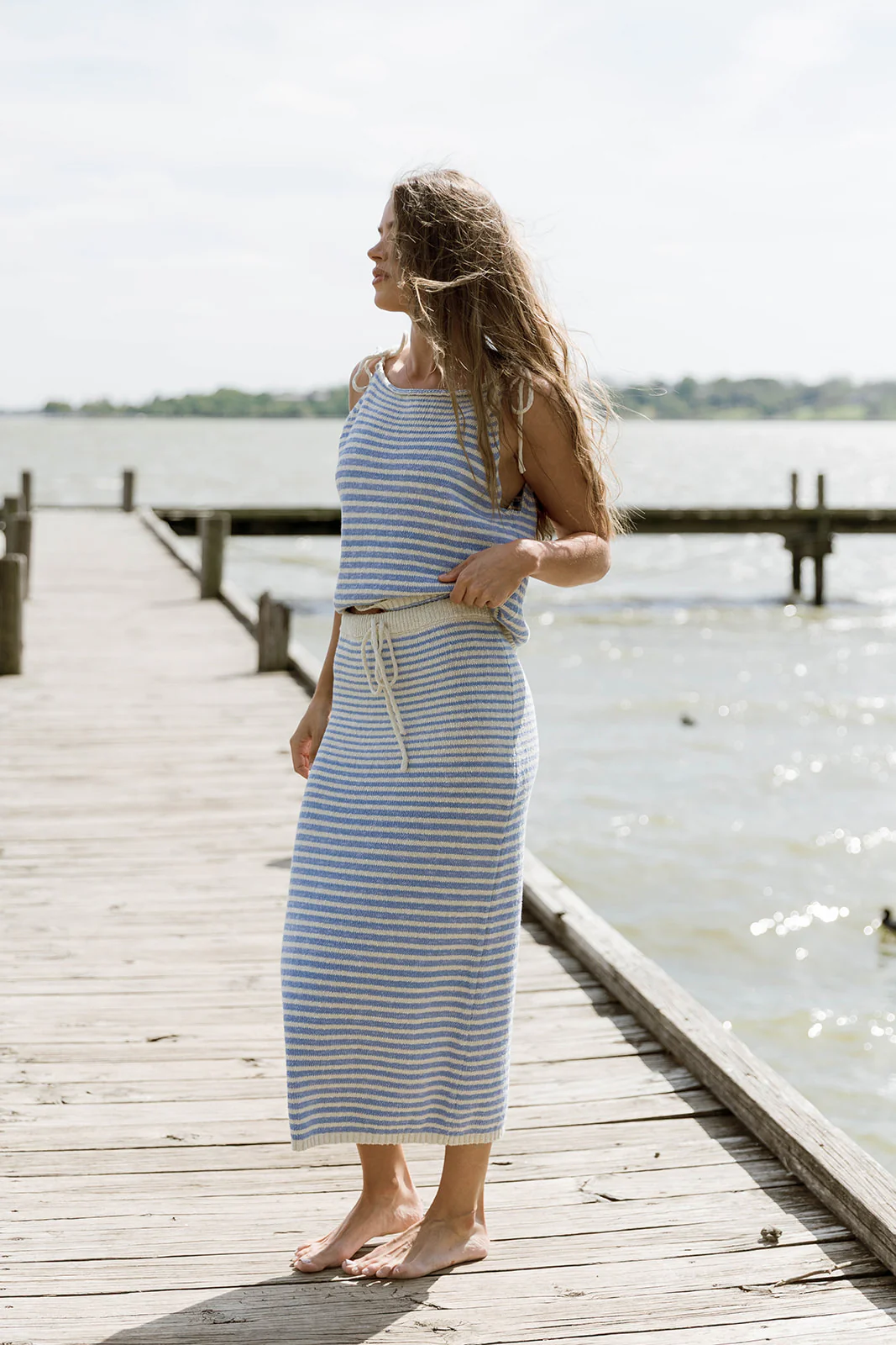 Skyler Knit Set in Blue Natural - Image 3