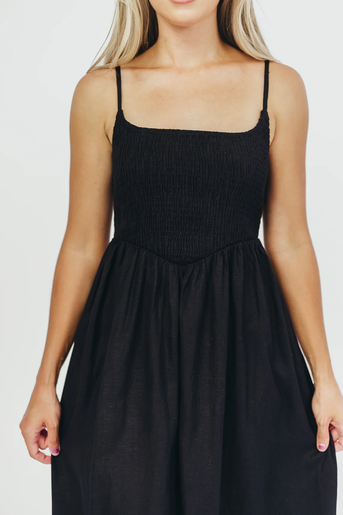 Josefina Smocked Maxi Dress in Black - Bump Friendly - Image 5