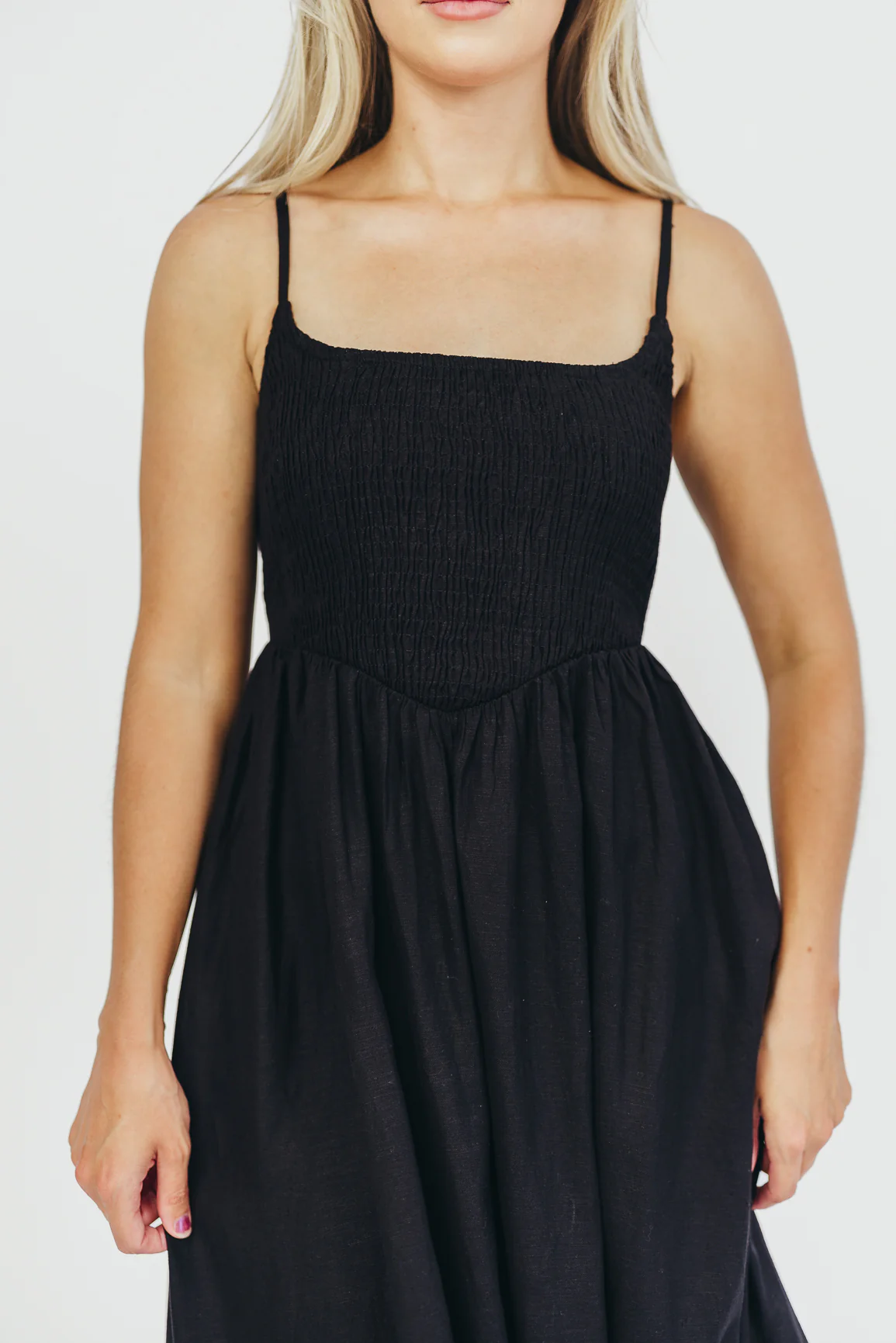 Josefina Smocked Maxi Dress in Black - Bump Friendly - Image 8