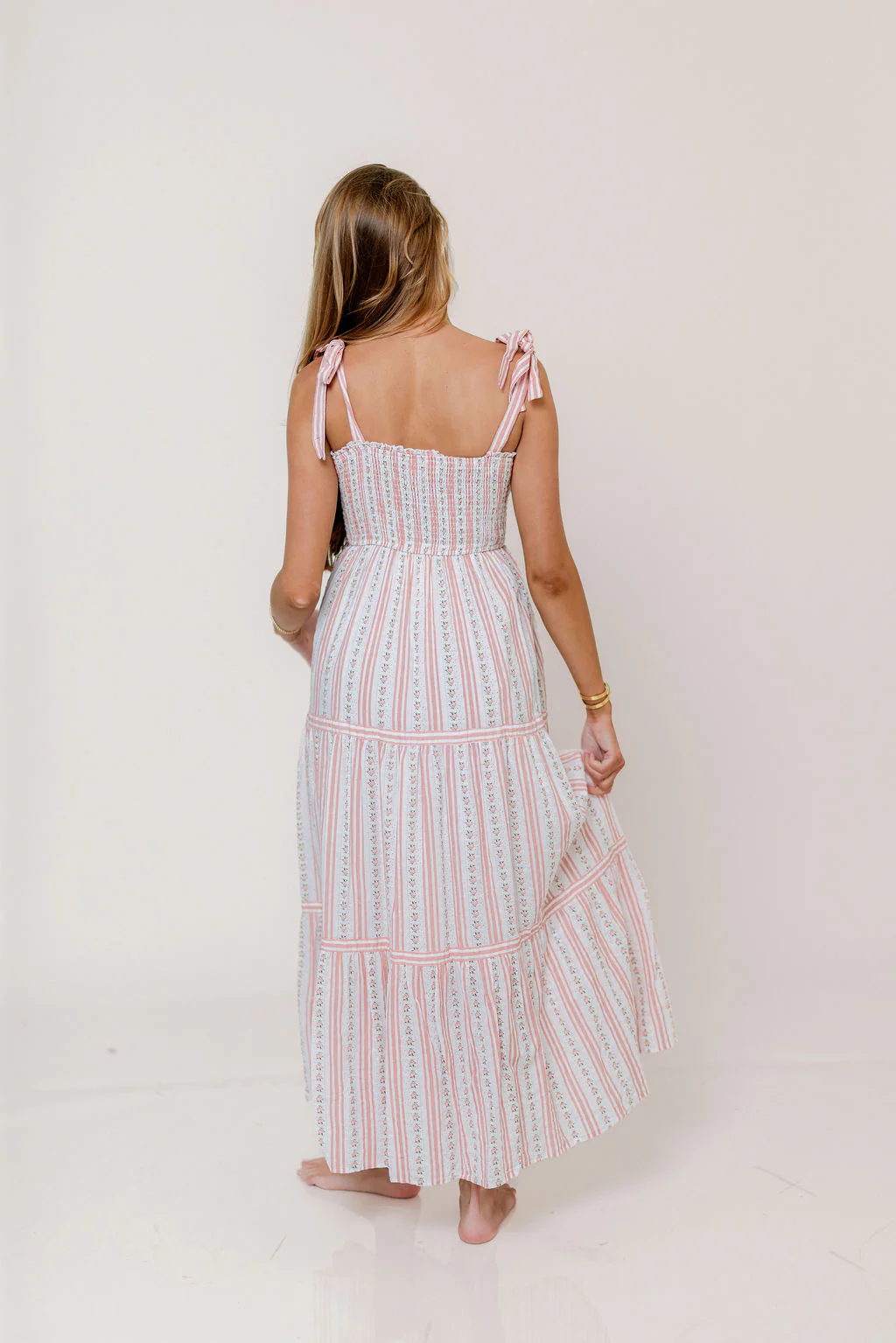 Gigi Floral Striped Maxi Dress in Cottage Pink - Image 6