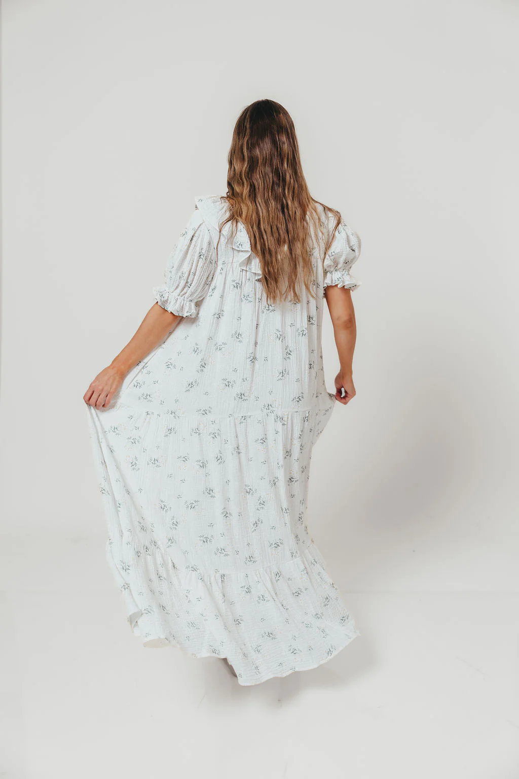 Sunday 100% Cotton Maxi Dress in Off-White - Bump Friendly & Inclusive Sizing - Image 10