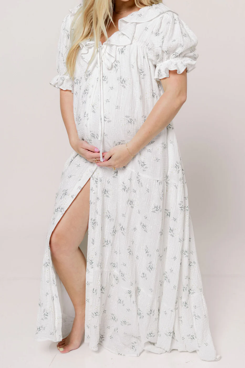 Sunday 100% Cotton Maxi Dress in Off-White - Bump Friendly & Inclusive Sizing - Image 11