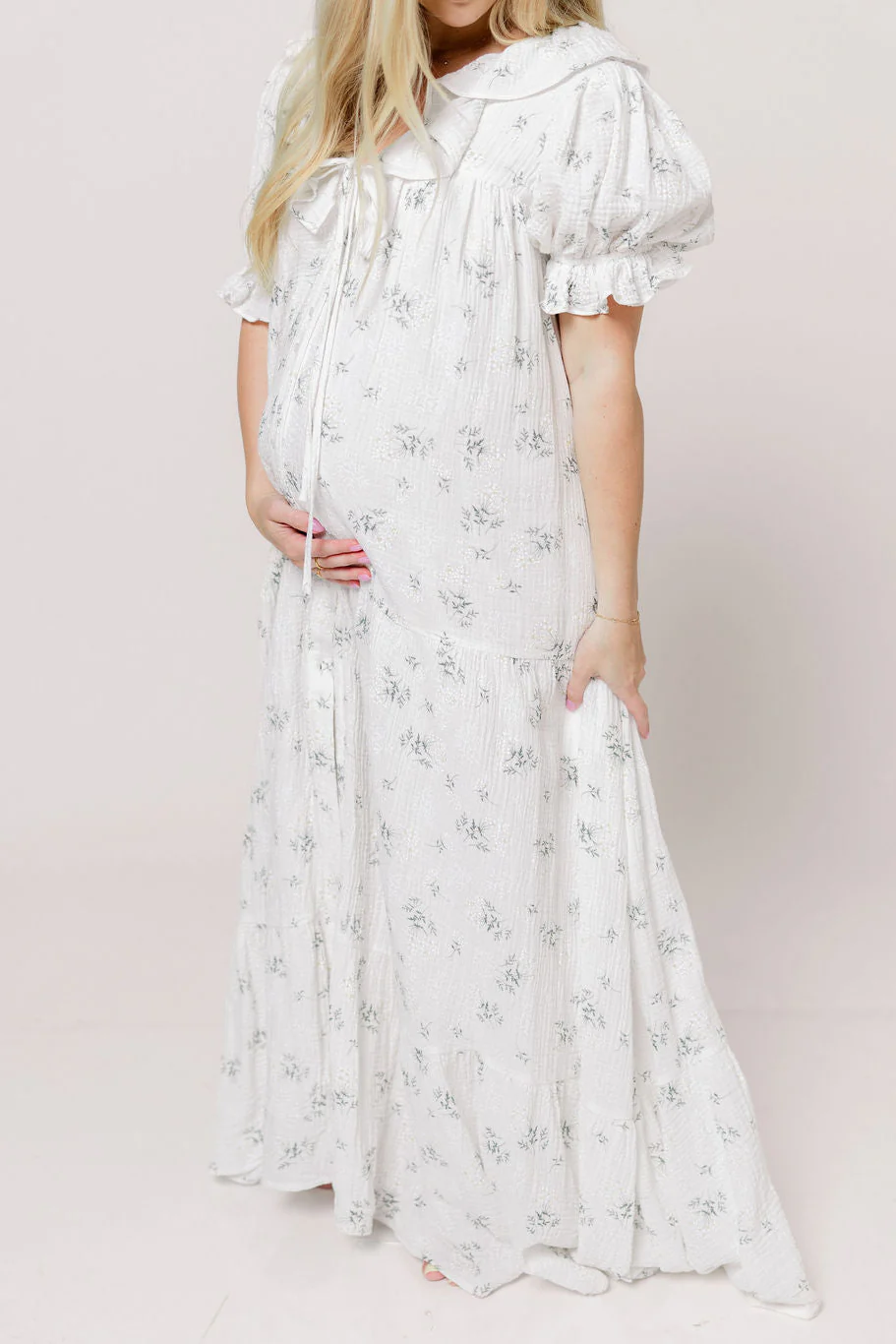 Sunday 100% Cotton Maxi Dress in Off-White - Bump Friendly & Inclusive Sizing - Image 12