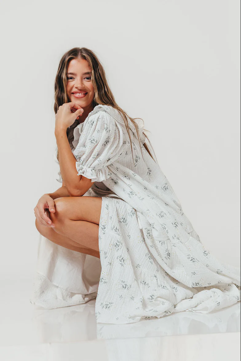 Sunday 100% Cotton Maxi Dress in Off-White - Bump Friendly & Inclusive Sizing - Image 6