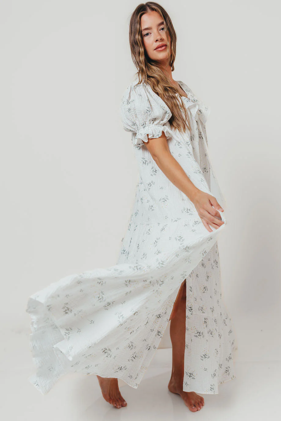 Sunday 100% Cotton Maxi Dress in Off-White - Bump Friendly & Inclusive Sizing - Image 7