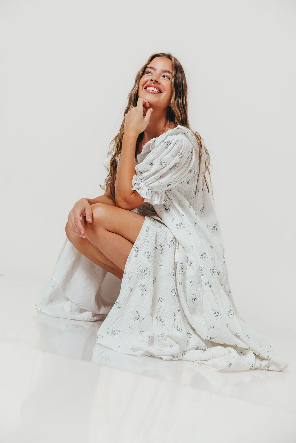 Sunday 100% Cotton Maxi Dress in Off-White - Bump Friendly & Inclusive Sizing - Image 9
