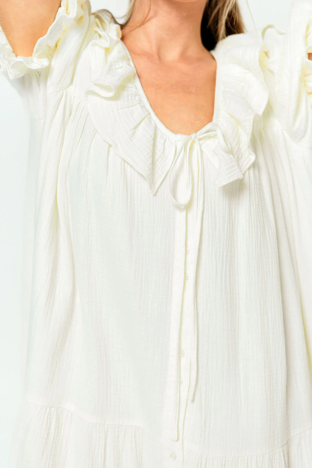 Sunday 100% Cotton Maxi Dress in Cream - Bump Friendly & Inclusive Sizing - Image 15