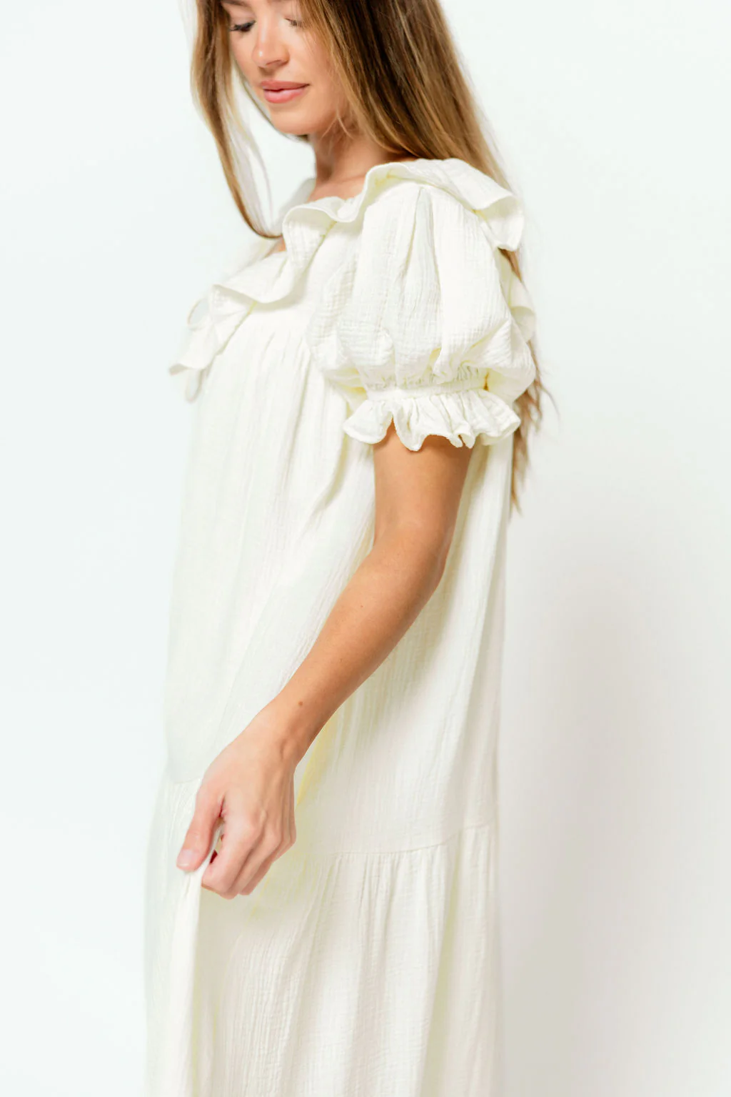 Sunday 100% Cotton Maxi Dress in Cream - Bump Friendly & Inclusive Sizing - Image 16