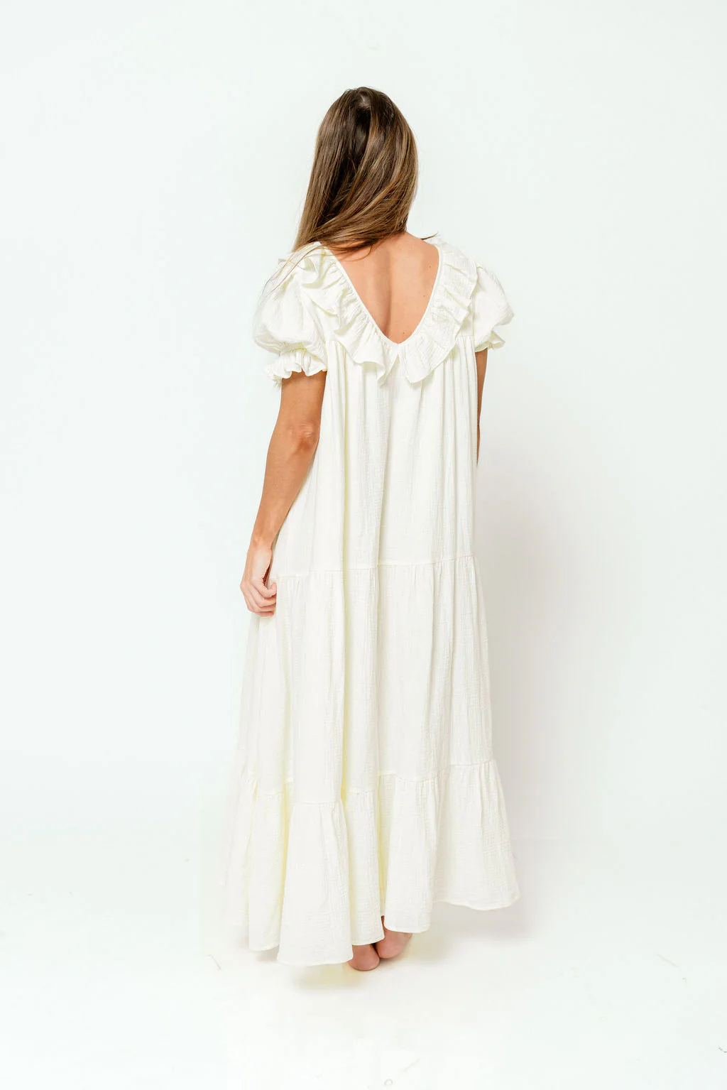 Sunday 100% Cotton Maxi Dress in Cream - Bump Friendly & Inclusive Sizing - Image 17