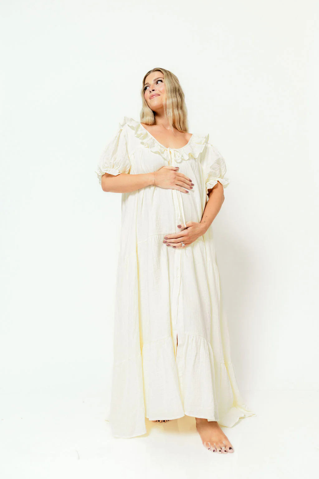 Sunday 100% Cotton Maxi Dress in Cream - Bump Friendly & Inclusive Sizing - Image 22