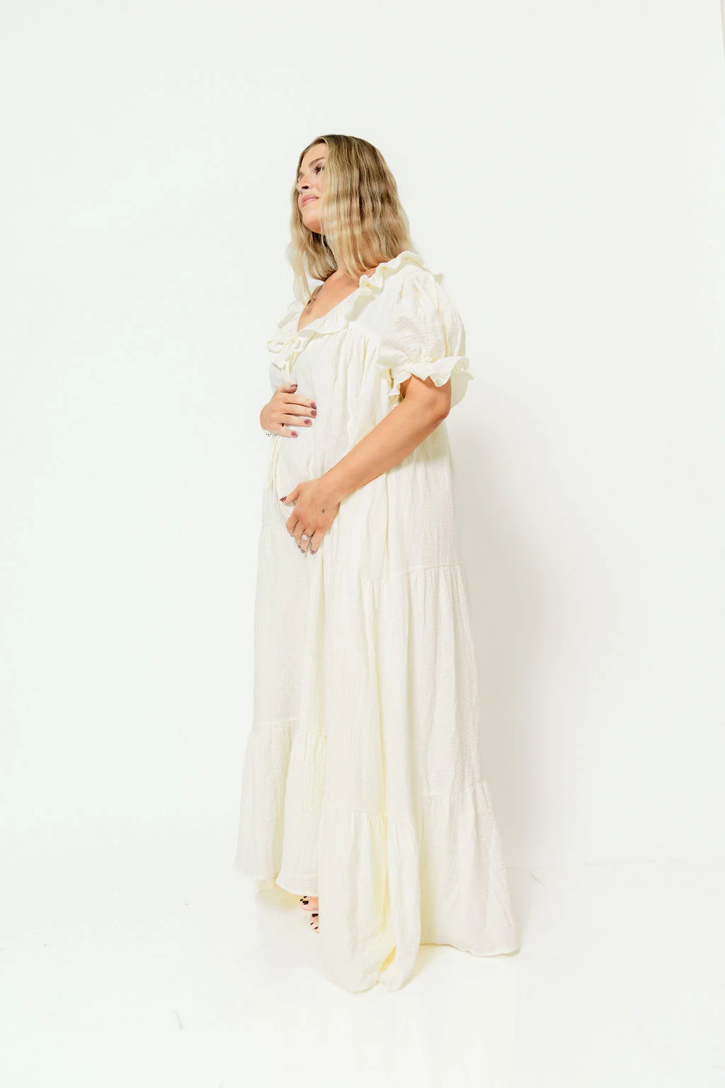 Sunday 100% Cotton Maxi Dress in Cream - Bump Friendly & Inclusive Sizing - Image 23