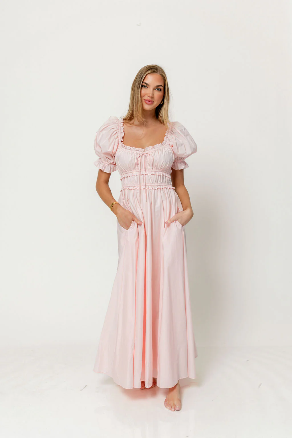 Sydnee Cotton Maxi Dress in Pale Pink - Bump Friendly *8/4 PRE-ORDER* - Image 3