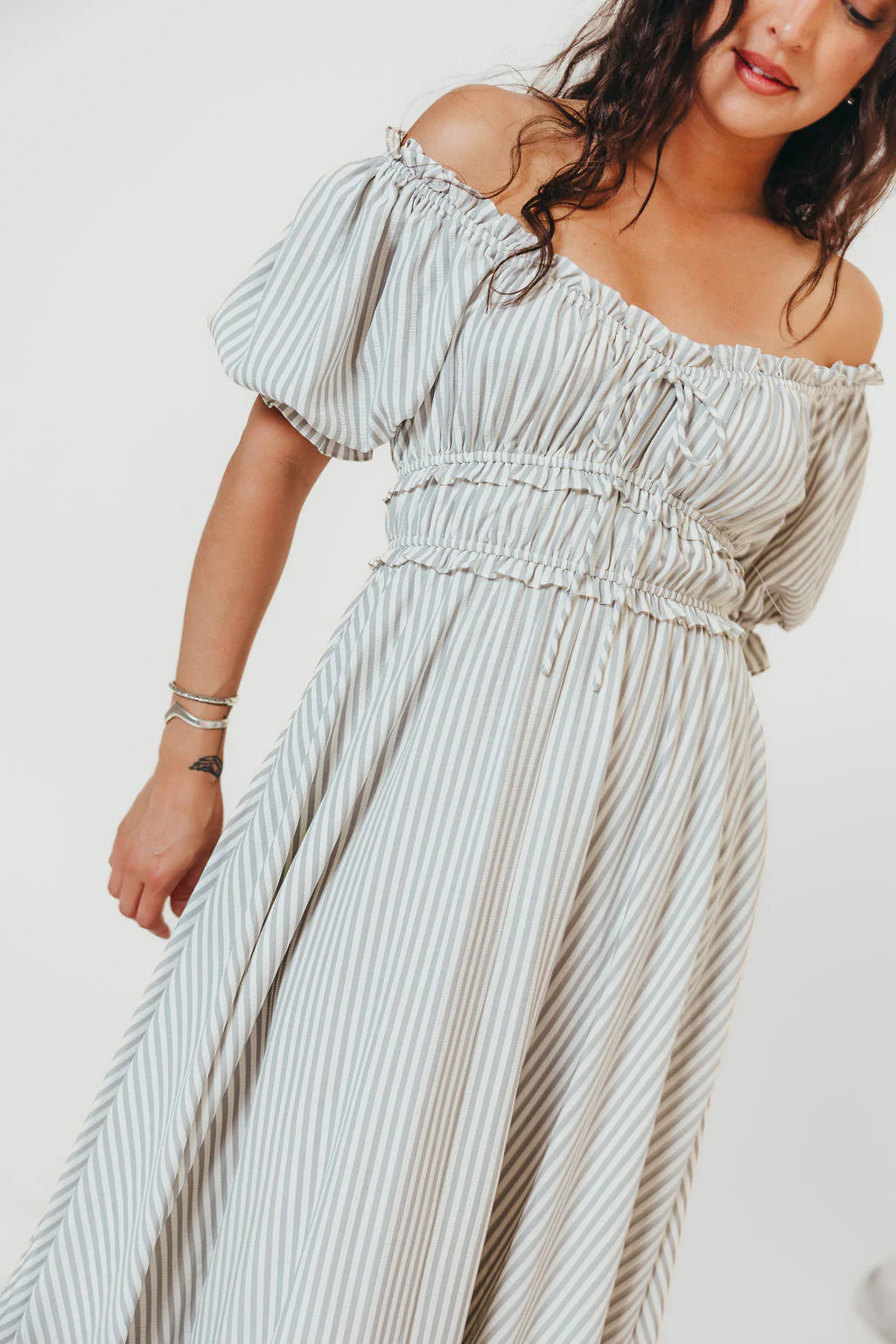 Sydnee Maxi Dress in Hamptons Blue Stripe - Bump Friendly - Image 3