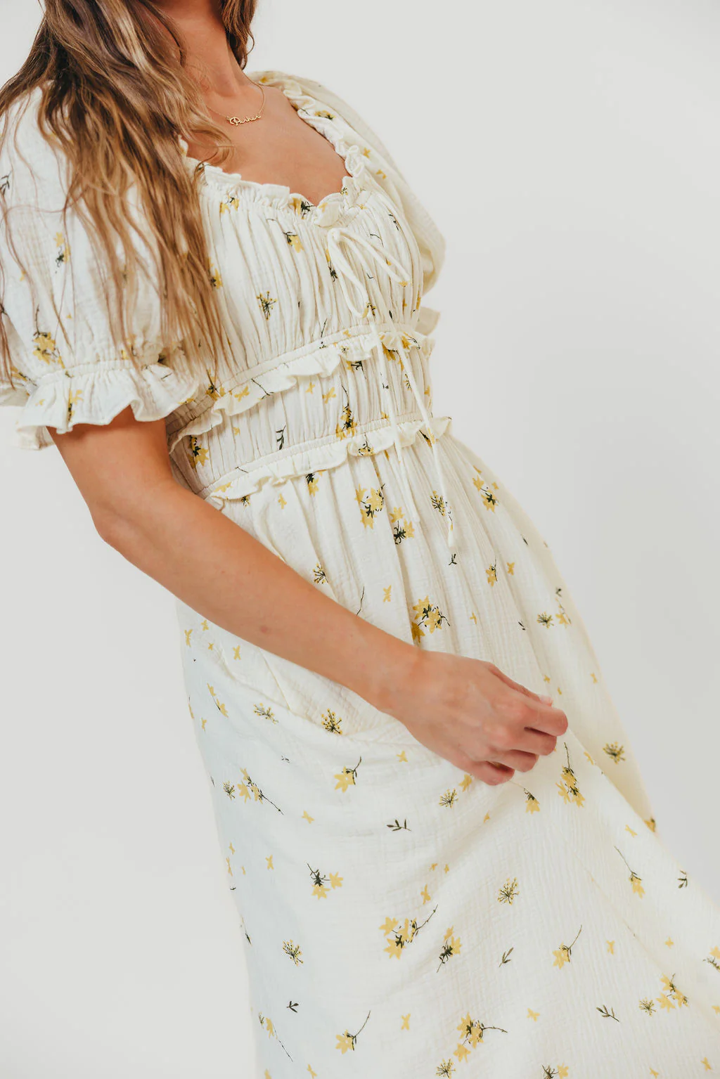 Sydnee Maxi Dress in Yellow Floral - Bump Friendly & Inclusive Sizing - Image 6