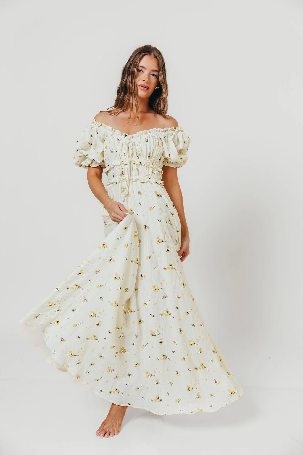 Sydnee Maxi Dress in Yellow Floral - Bump Friendly & Inclusive Sizing - Image 7