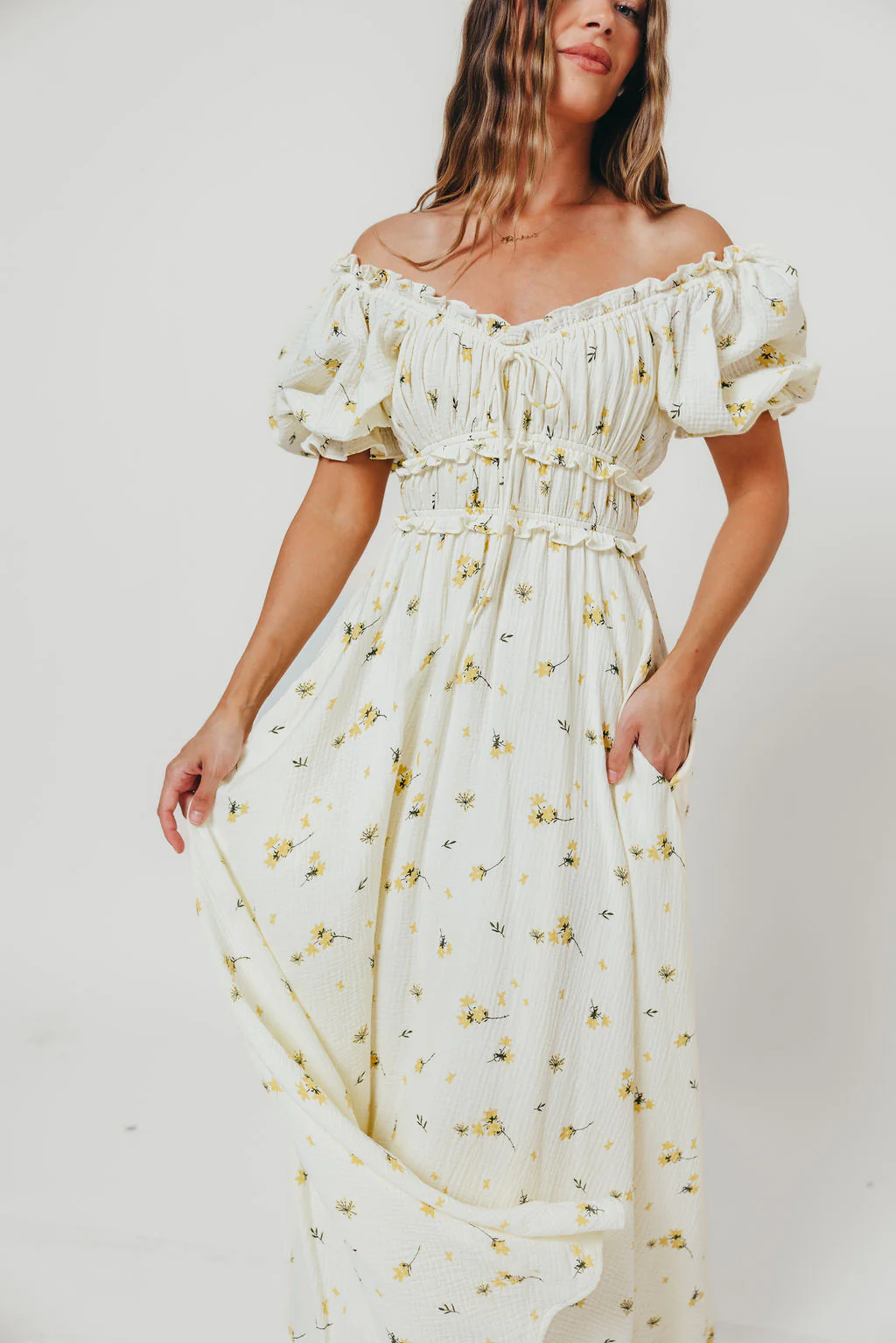 Sydnee Maxi Dress in Yellow Floral - Bump Friendly & Inclusive Sizing - Image 8