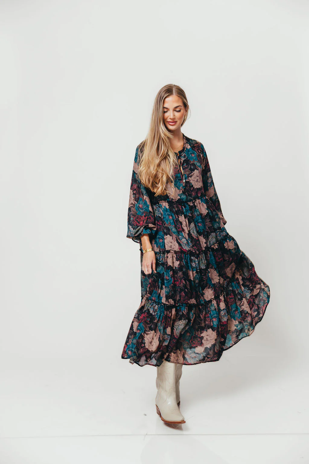 Tabitha Midi Dress in Black - Bump Friendly - Image 5