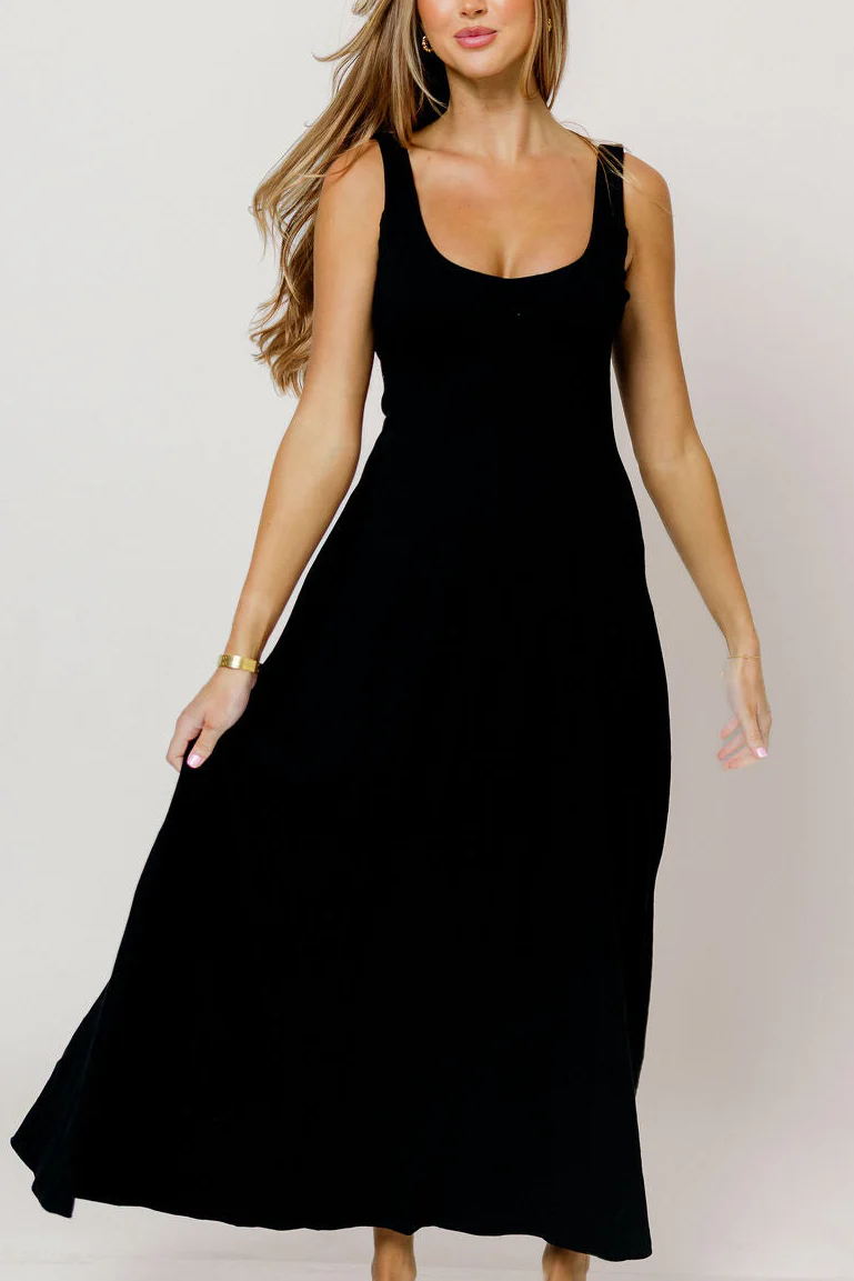 Jocelyn Midi Dress in Black - Image 3