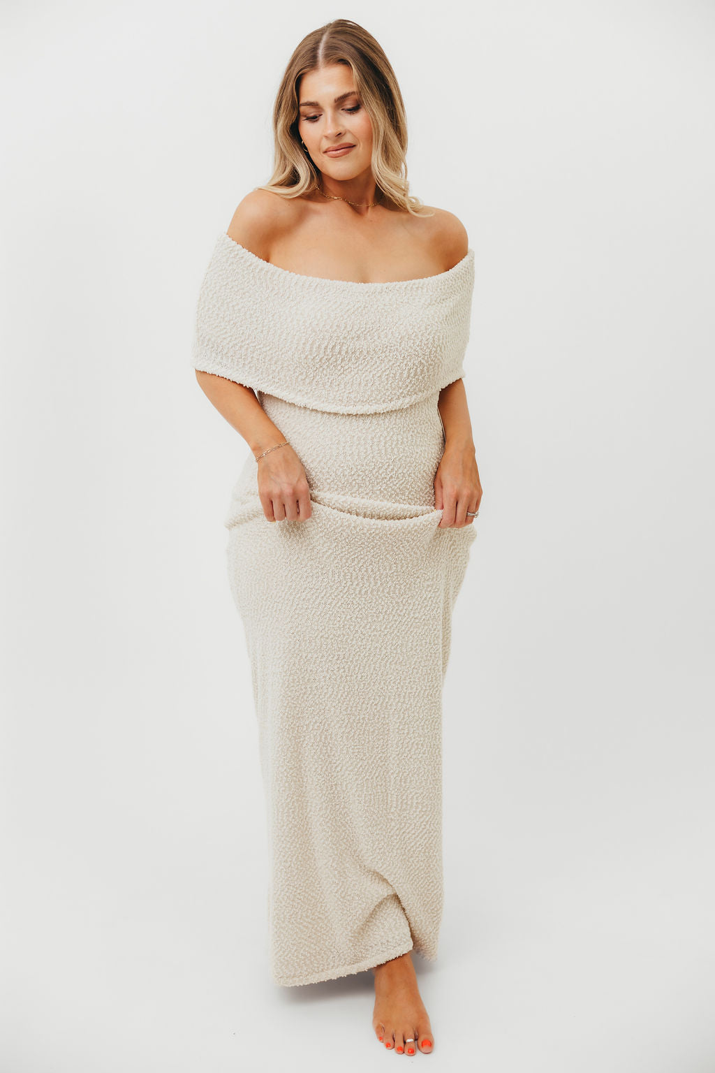 Brit Maxi Dress in Cream - Bump Friendly - Image 6