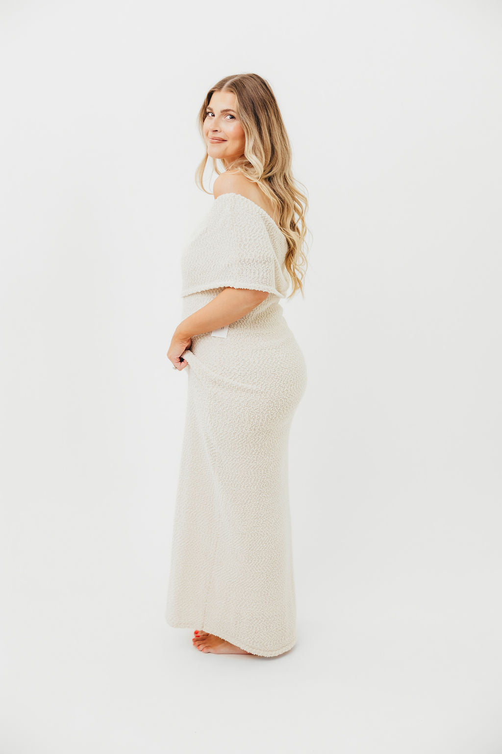 Brit Maxi Dress in Cream - Bump Friendly - Image 7