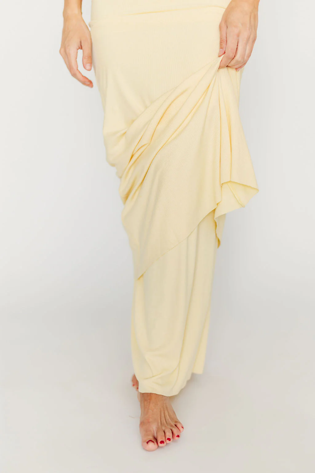 The Charlie Ribbed Maxi Dress in Butter Yellow - Bump Friendly - Image 17
