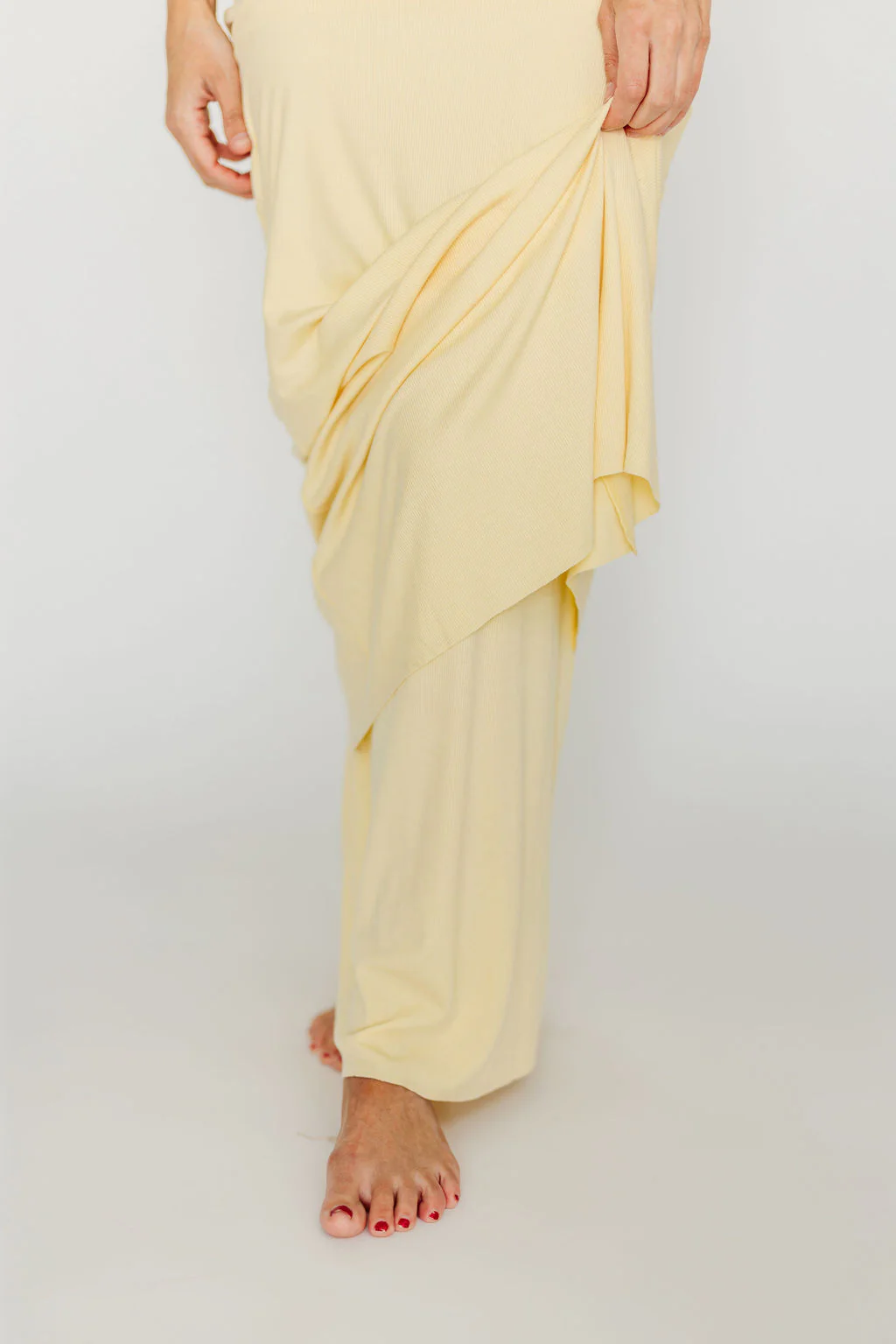 The Charlie Ribbed Maxi Dress in Butter Yellow - Bump Friendly - Image 5