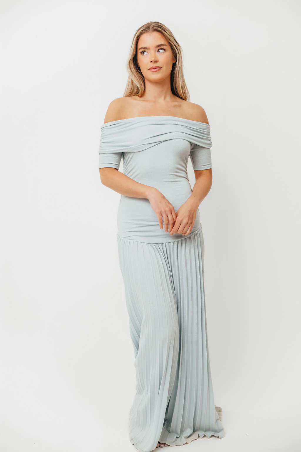 The Lennox Maxi Dress in Dusty Blue - Bump Friendly - Image 2