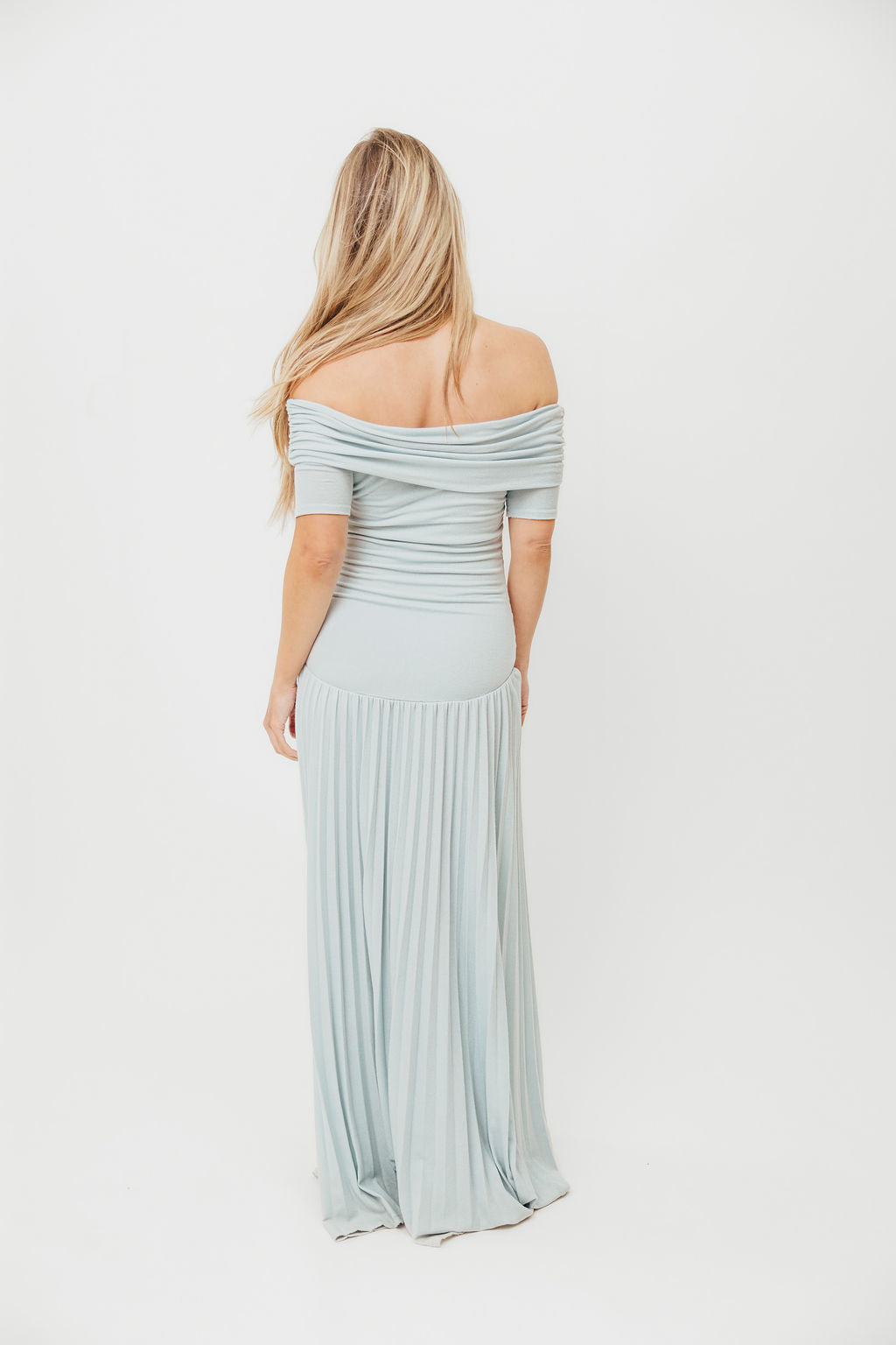 The Lennox Maxi Dress in Dusty Blue - Bump Friendly - Image 8