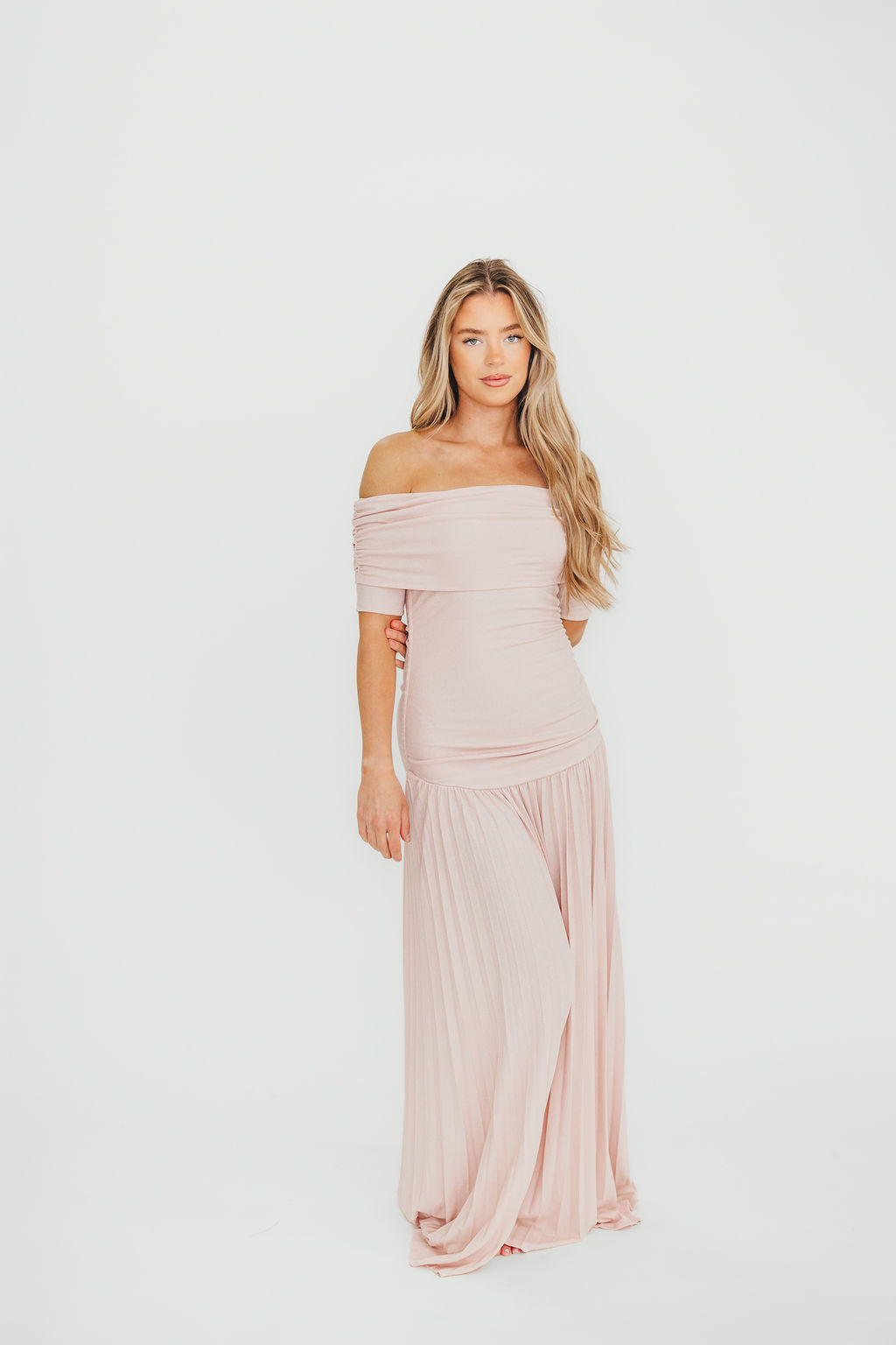 The Lennox Maxi Dress in Dusty Pink - Bump Friendly - Image 3