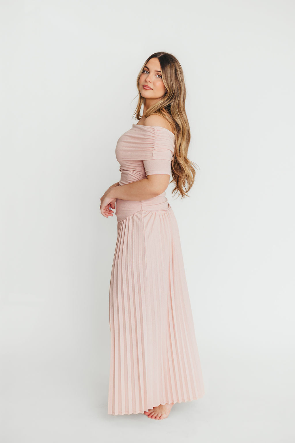 The Lennox Maxi Dress in Dusty Pink - Bump Friendly - Image 4