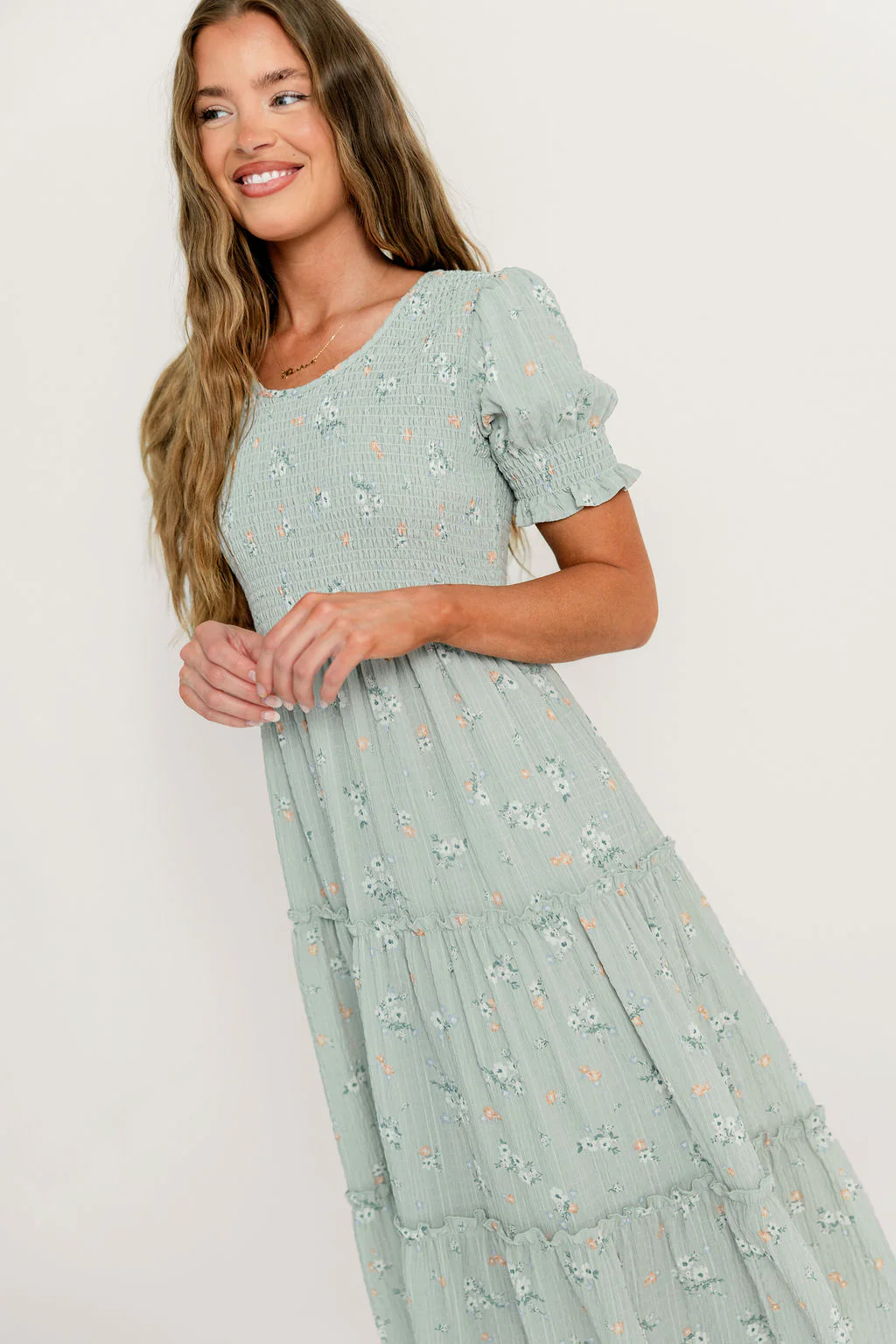 McCall Midi Dress in Hint of Mint - Bump Friendly - Image 6