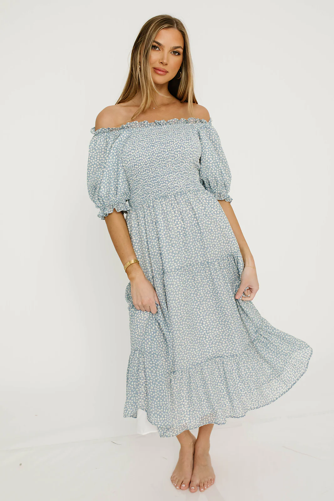 Sherelle Midi Dress in Cloud - Bump Friendly - Image 6