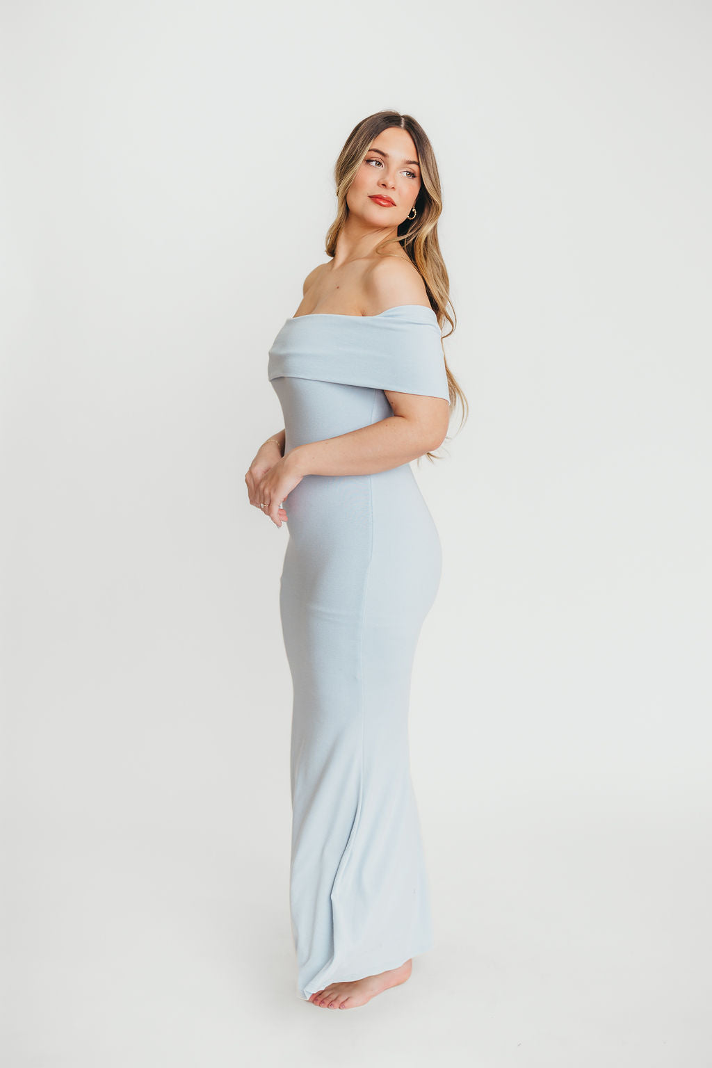 Monroe Maxi Dress in Blue - Bump Friendly - Image 11