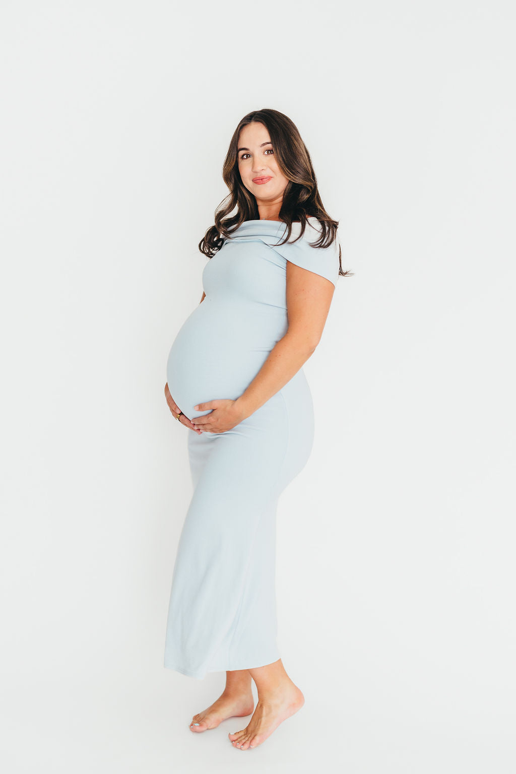 Monroe Maxi Dress in Blue - Bump Friendly - Image 16
