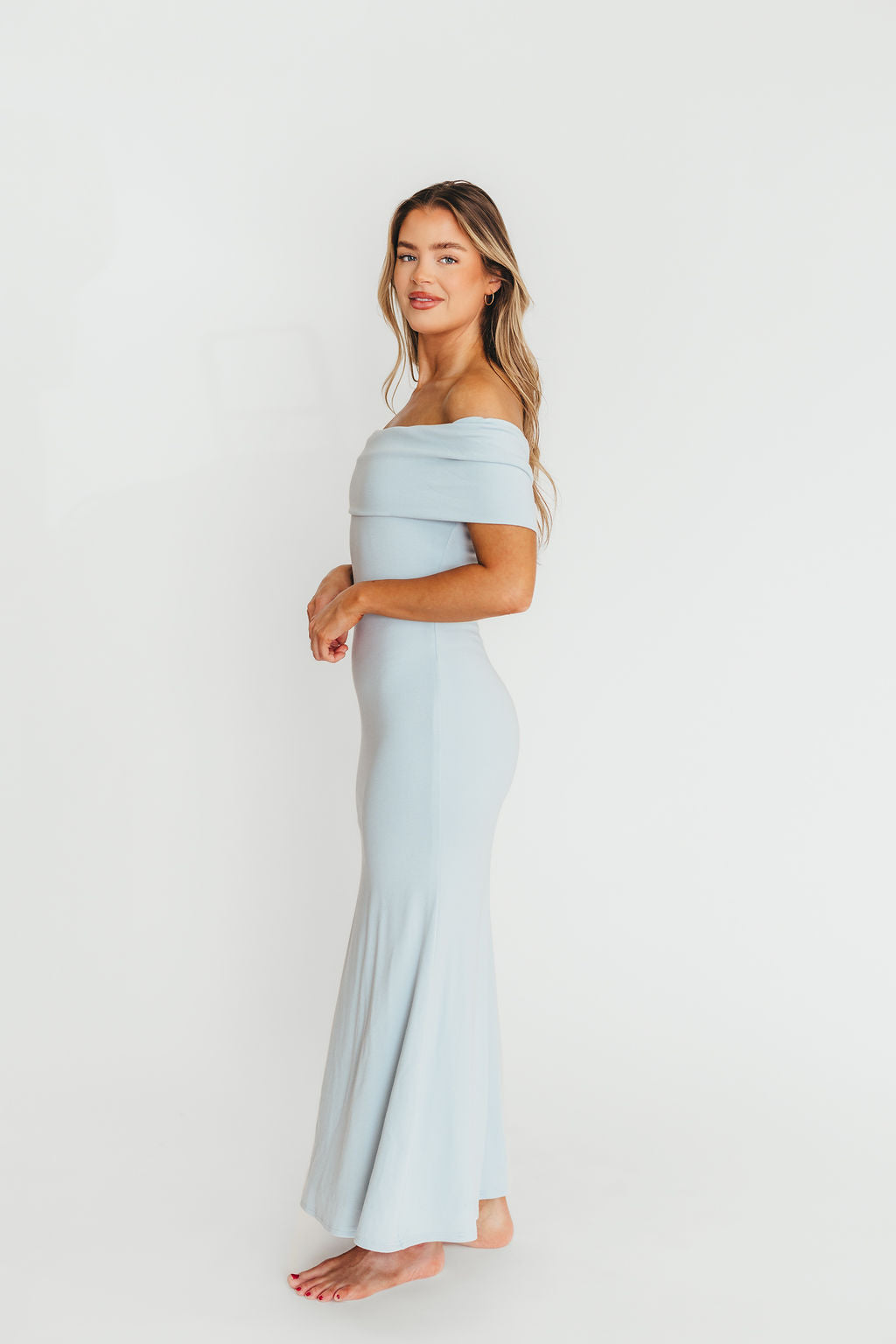 Monroe Maxi Dress in Blue - Bump Friendly - Image 4