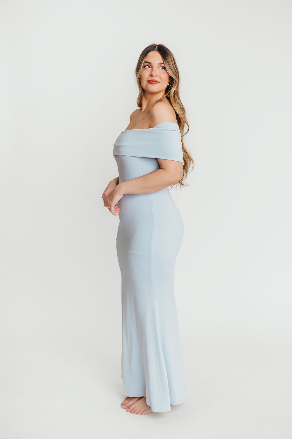 Monroe Maxi Dress in Blue - Bump Friendly - Image 5