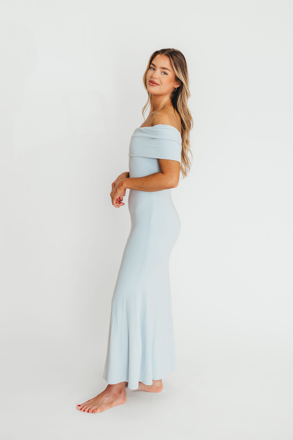 Monroe Maxi Dress in Blue - Bump Friendly - Image 7