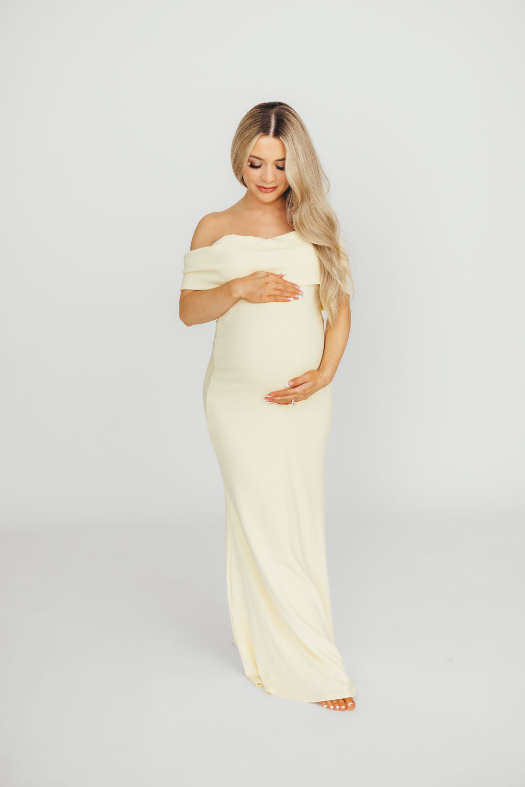Monroe Maxi Dress in Butter Yellow - Bump Friendly - Image 4