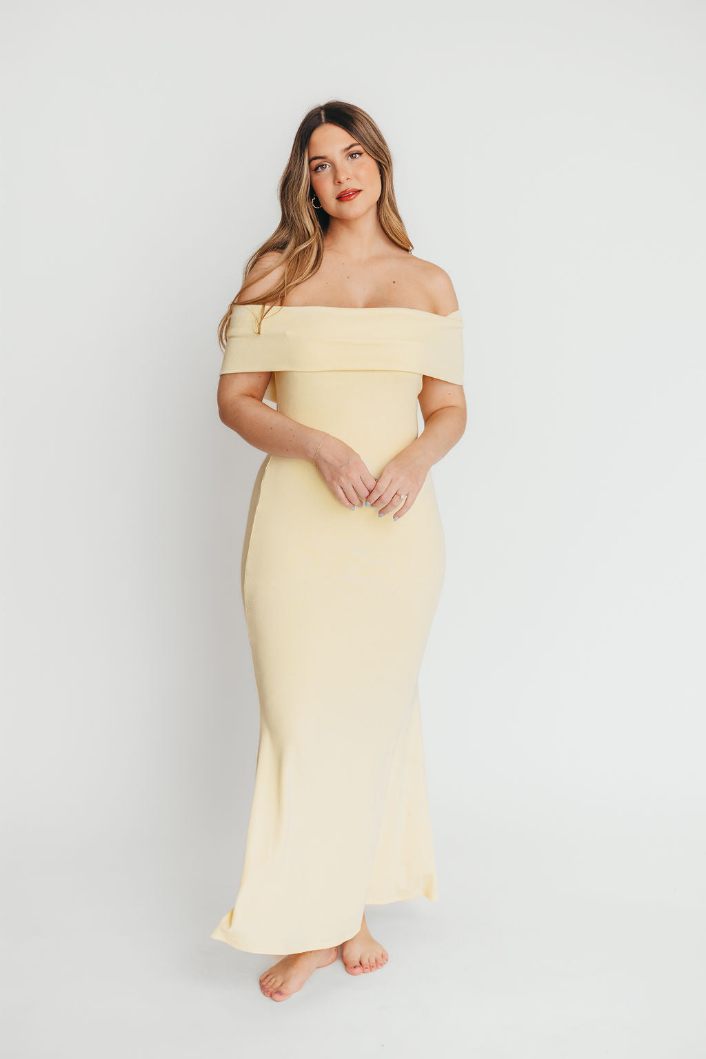 Monroe Maxi Dress in Butter Yellow - Bump Friendly - Image 5